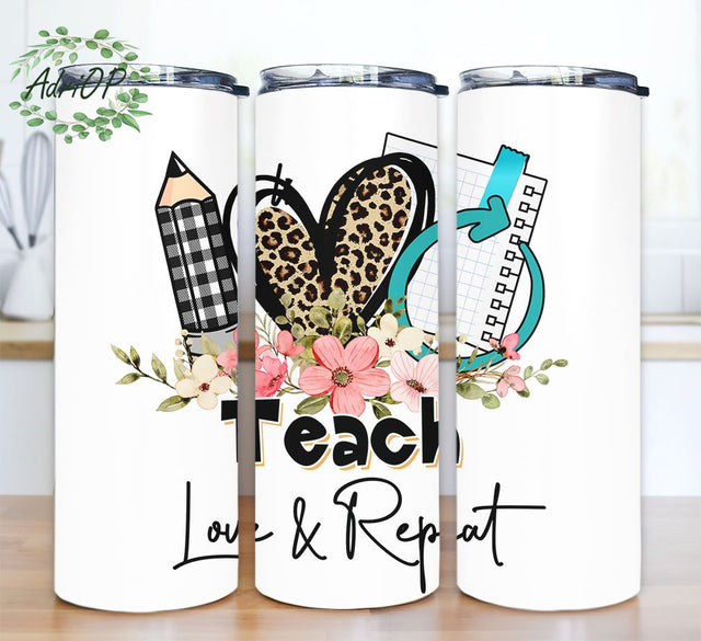 Teacher Tumbler PNG, Teacher PNG, Teacher Tumbler 20oz Skinny Tumbler Wrap PNG Teacher Sublimation Tumbler Design Sublimation AdriOP 