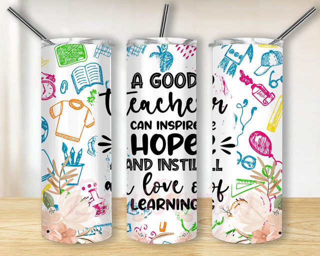 Teacher Tumbler PNG, Teacher Tumbler Design, Sublimation Designs Downloads, Skinny Tumbler 20oz Design Sublimation BouDesign 