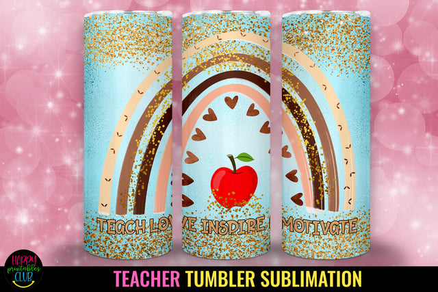 Teacher Tumbler Sublimation I 20 Oz Teacher Tumbler PNG Sublimation Happy Printables Club 
