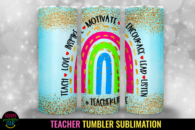 Teacher Tumbler Sublimation I 20 Oz Teacher Tumbler PNG Sublimation Happy Printables Club 