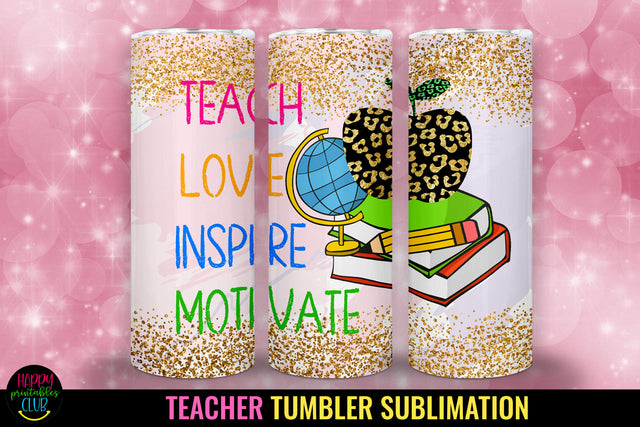 Teacher Tumbler Sublimation I 20 Oz Teacher Tumbler PNG Sublimation Happy Printables Club 