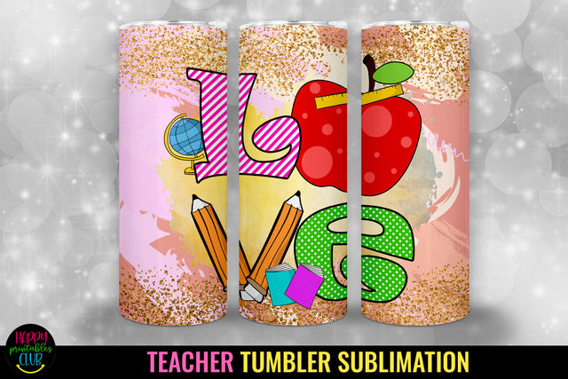 Teacher Tumbler Sublimation I 20 Oz Teacher Tumbler PNG Sublimation Happy Printables Club 