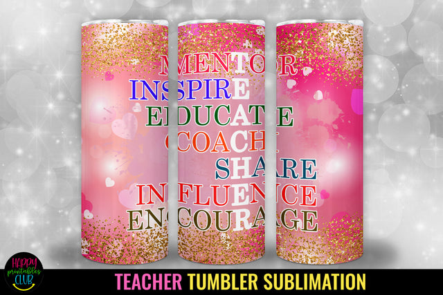 Teacher Tumbler Sublimation I 20 Oz Teacher Tumbler PNG Sublimation Happy Printables Club 