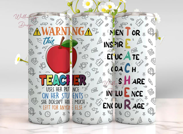 Teacher Tumbler Teacher Life,Crayon Teacher Coffee Mug,Teacher Travel Mug,Best Teacher Ever Tumbler Stainless Steel 20oz,Teacher Gifts Sublimation WillowSageDesign 