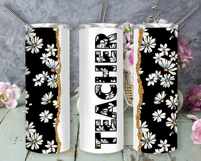 Teacher Tumbler Wrap 20 oz Skinny Tumbler Sublimation Design Download PNG Sublimation DesignSVG 