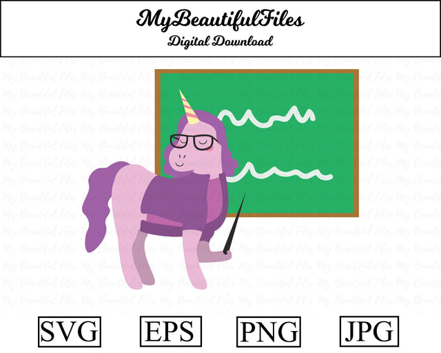 teacher unicorn - animal SVG MyBeautifulFiles 