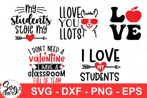 Teacher Valentine SVG Bundle, Valentine SVG Bundle, Teacher Bundle, Valentine's Day Bundle, Valentine svg, dxf,png instant download, Teacher SVG Svgcraft 
