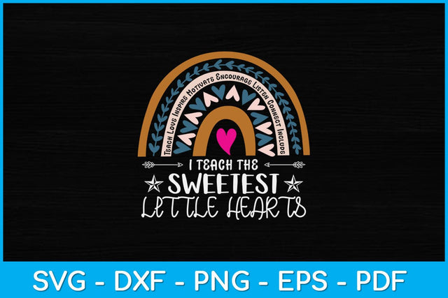 Teacher Valentines Day Teacher Rainbow Sweetest Svg Design SVG artprintfile 