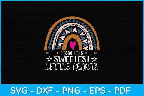 Teacher Valentines Day Teacher Rainbow Sweetest Svg Design SVG artprintfile 