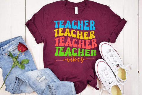 Teacher Vibes PNG I Teacher Sublimation I Teacher Shirt PNG Sublimation Happy Printables Club 