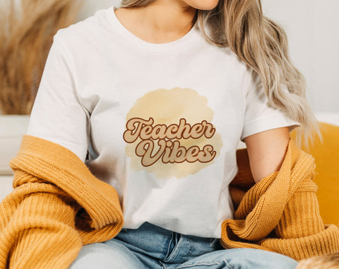 Teacher Vibes PNG, Teacher Design For Sublimation Sublimation HappyDesignStudio 