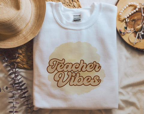 Teacher Vibes PNG, Teacher Design For Sublimation Sublimation HappyDesignStudio 