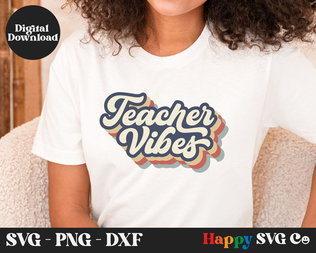 Teacher Vibes SVG Cut File - So Fontsy