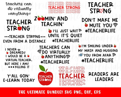 teacher virtual learning svg bundle, funny virtual teacher svg sayings teacher svg file, teacher strong svg, teacher svg quotes, teacher svg SVG WildOakSVG 