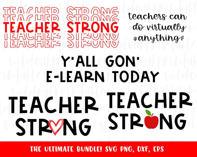 teacher virtual learning svg bundle, funny virtual teacher svg sayings teacher svg file, teacher strong svg, teacher svg quotes, teacher svg SVG WildOakSVG 