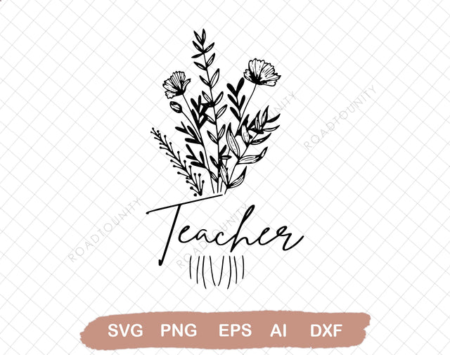 Teacher wildflowers svg, Teacher Shirt svg, Teacher svg, School teacher svg, Bouque SVG DiamondDesign 