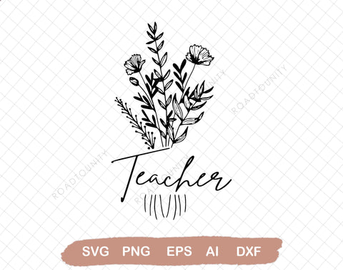 Teacher wildflowers svg, Teacher Shirt svg, Teacher svg, School teacher svg, Bouque SVG DiamondDesign 
