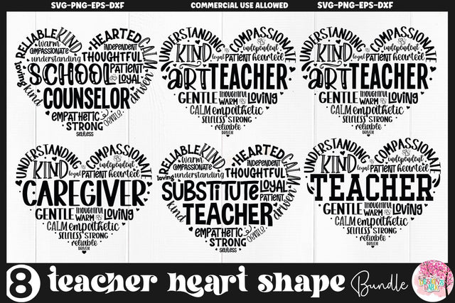 Teacher Word Art SVG Bundle SVG DESIGNS DARK 