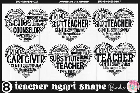 Teacher Word Art SVG Bundle SVG DESIGNS DARK 