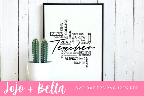 Teacher Word Art Svg, Teacher Shirt Svg Png, Teacher Appreciation Svg, Eps Dxf Ai, Cricut Cut files, Teacher Shirt svg, Teacher Staff Shirts SVG Jojo&Bella 