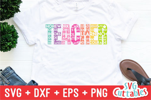Teacher Word Art svg - Teacher - svg - dxf - eps - png - Cut File - Shirt Design - Silhouette - Cricut - Digital Download SVG Svg Cuttables 