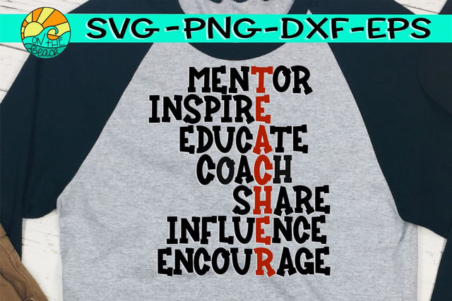 Teacher - Words - SVG PNG EPS DXF SVG On the Beach Boutique 
