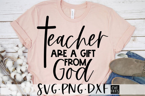 Teachers Are A Gift From God SVG | Teacher Christmas Gift Design SVG RedFoxDesignsUS 