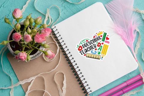 Teacher's Day heart Sticker Bundle SVG DESIGNS DARK 