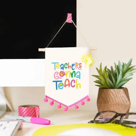 "Teachers Gonna Teach" Gift Card Holder Banner SVG Design Eat Repeat 