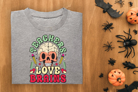 Teachers Love Brains - Halloween Teacher PNG Sublimation CraftLabSVG 