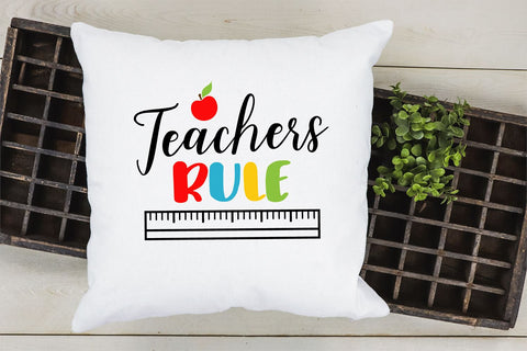 Teachers Rule SVG / Teacher SVG / School cut file SVG VR Digital Design 