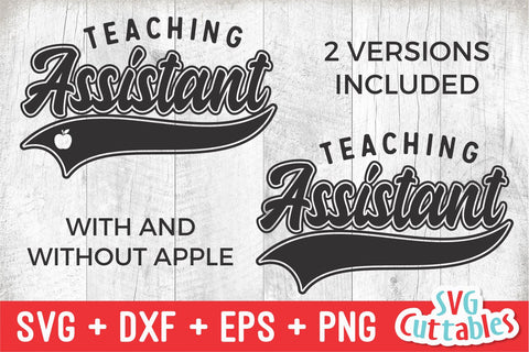 Teaching Assistant svg - Teacher Cut File - Occupation - Swoosh - svg - dxf - eps - png - Cut File - Silhouette - Cricut - Digital Download SVG Svg Cuttables 
