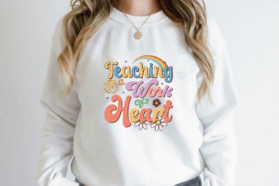 Teaching is a Work of Heart Sublimation SVGArt 