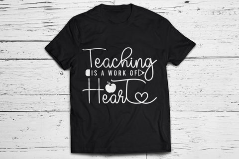 Teaching is a Work of Heart - Teacher SVG SVG CraftLabSVG 