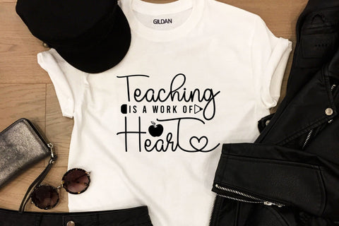 Teaching is a Work of Heart - Teacher SVG SVG CraftLabSVG 