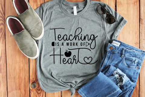 Teaching is a Work of Heart - Teacher SVG SVG CraftLabSVG 