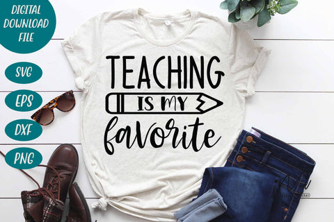 Teaching is my favorite svg,Kindergarten Teacher Svg, Cool Teacher T-shirt svg, Cut files, Funny Teacher Svg, World Best Teacher svg. SVG Isabella Machell 