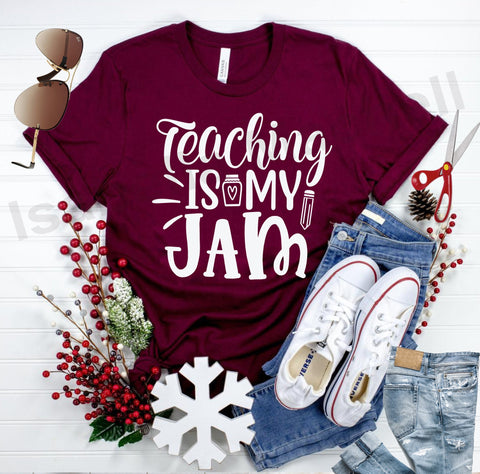 Teaching is my jam svg, Christmas teacher t shirt, Merry christmas svg, Christmas cricut SVG Isabella Machell 