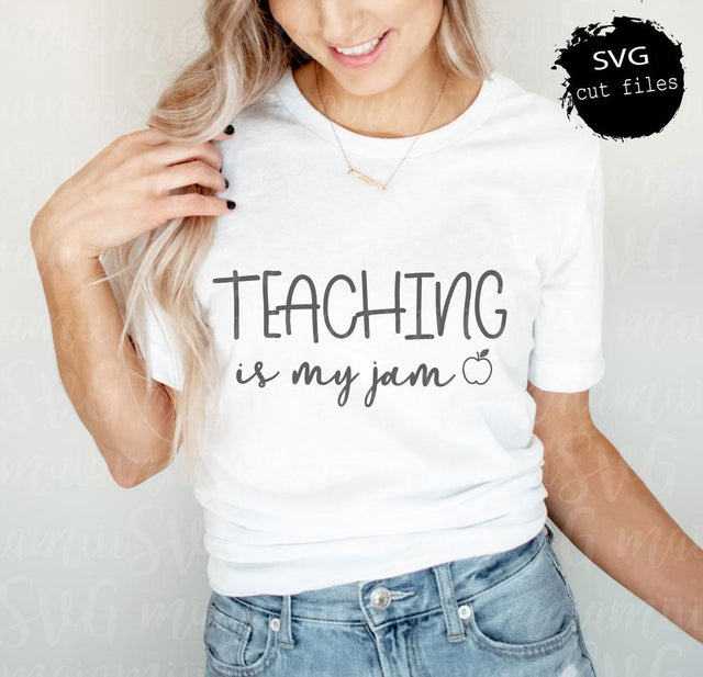 Teaching Is My Jam svg, Teacher Gift svg, Teacher Shirt svg, Teachers SVG Cut Files For Cricut And Silhouette SVG MaiamiiiSVG 