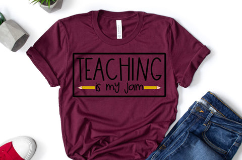 Teaching is my Jam SVG | Teacher SVG | Back To School SVG File SVG RedFoxDesignsUS 