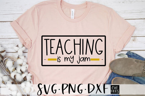 Teaching is my Jam SVG | Teacher SVG | Back To School SVG File SVG RedFoxDesignsUS 