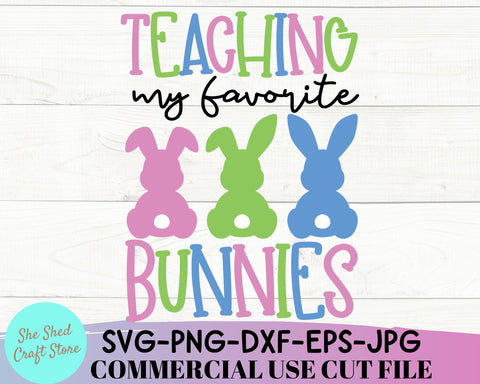 Teaching My Favorite Bunnies SVG Cut File - Easter Shirt PNG SVG She Shed Craft Store 