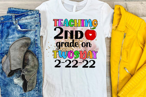 Teaching Second Grade On Twosday Sublimation- 2-22-22 PNG Sublimation Happy Printables Club 