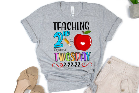 Teaching Second Grade On Twosday Sublimation- 2-22-22 PNG Sublimation Happy Printables Club 