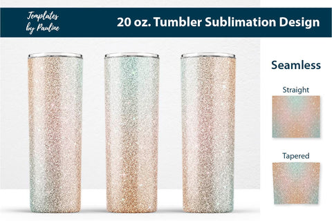 Teal Beige Glitter Seamless 20 oz Tumbler Sublimation Design Sublimation Templates by Pauline 