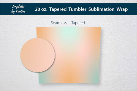 Teal Beige Ombre Seamless Sublimation Tumbler Wrap Sublimation Templates by Pauline 