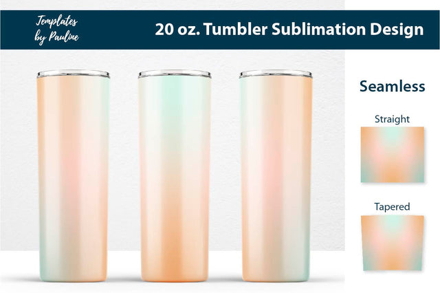 Teal Beige Ombre Seamless Sublimation Tumbler Wrap Sublimation Templates by Pauline 