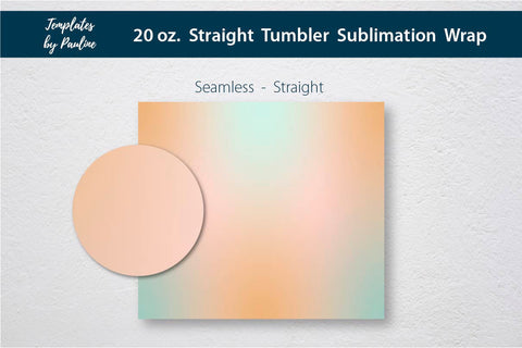 Teal Beige Ombre Seamless Sublimation Tumbler Wrap Sublimation Templates by Pauline 