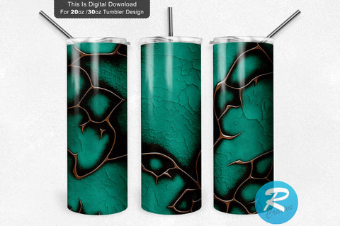 Teal Crackle Western 20 oz / 30 oz Tumbler PNG Sublimation Regulrcrative 