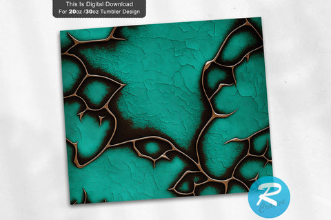 Teal Crackle Western 20 oz / 30 oz Tumbler PNG Sublimation Regulrcrative 
